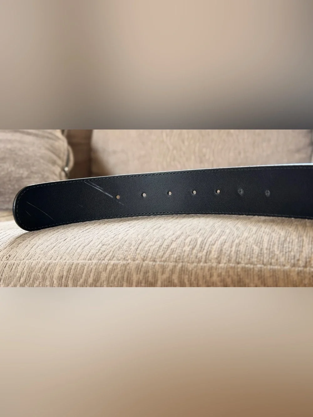 Gucci Black Monogram Leather Belt with Silver Interlocking G Buckle